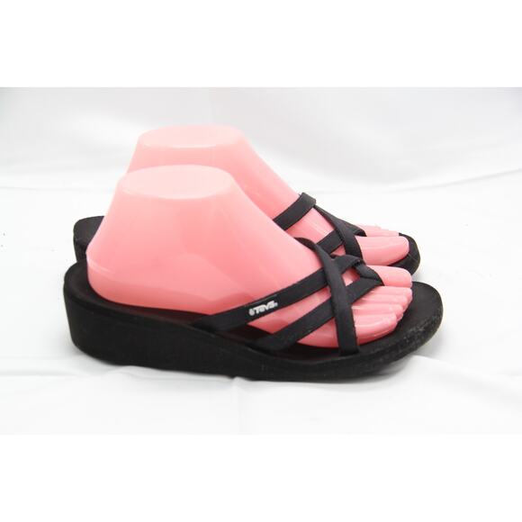 Teva Olowahu Sandals Womens Size 9 Black Flip-Flop Thong Strappy Toe Loop - Picture 1 of 6